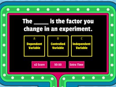 Science Variables - Practice Games