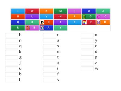 Trouvez les majuscules et les minuscules des lettres de l’alphabet