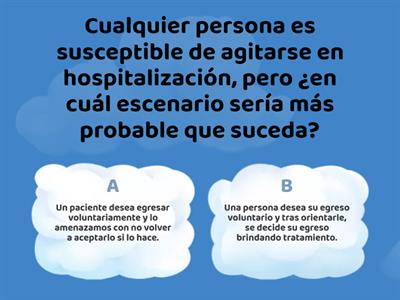 identificación y evaluación temprana del paciente agitado. 