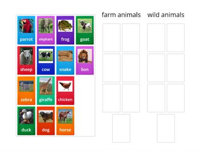 Grade 1 farm and wild animals