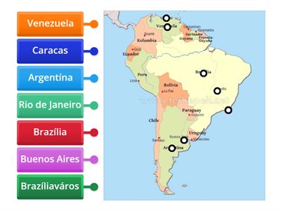 Dél-Amerika országai, városai (közép érettségi követelmény)