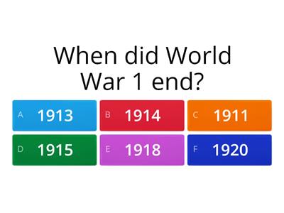 World War 1 Quiz