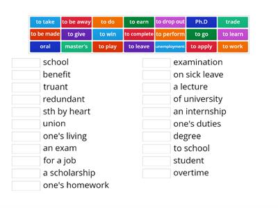 Collocations-education and work