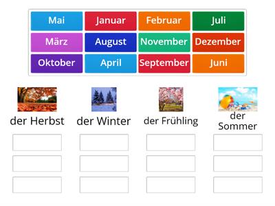 Almanca mevsimler ve aylar