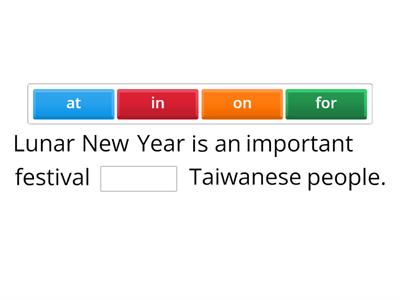 Lunar New Year....Prepositions