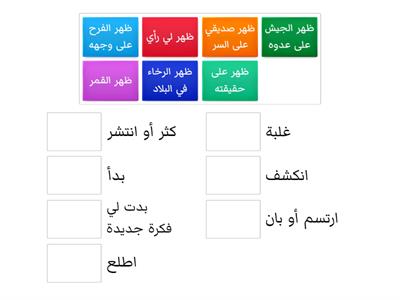 وضح المعنى السياقي لكلمة (ظهر) في الجمل التالية: