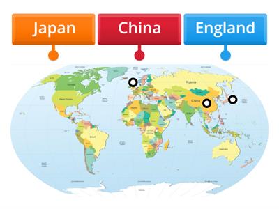 Map - England, China, Japan