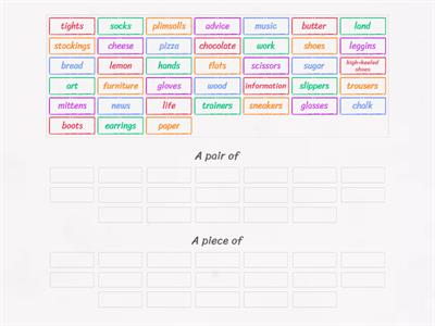 Countable/Uncountable nouns with a pair/ piece of smth.