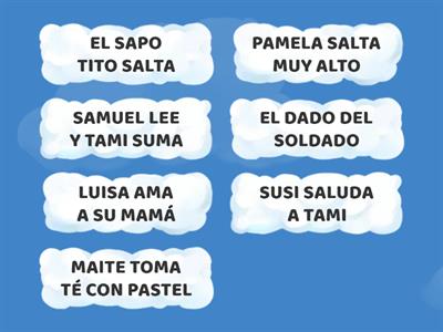 Lectura de frases con M,P,L,S,D,T