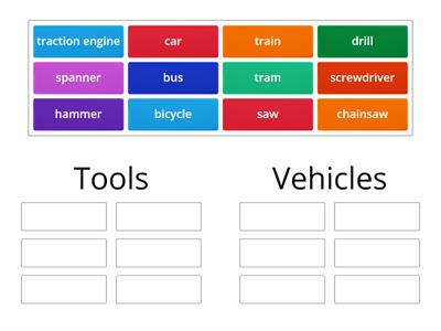 Categories tools and vehicles 