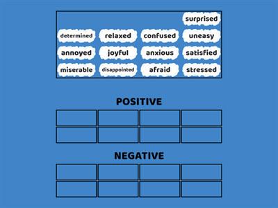 EC B1+  - ADJECTIVES of EMOTIONS 1a - positive v negative