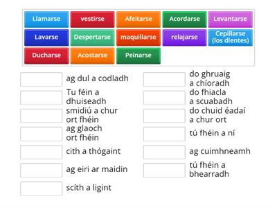 Verbos reflexivos Gaeilge/Spáinnis