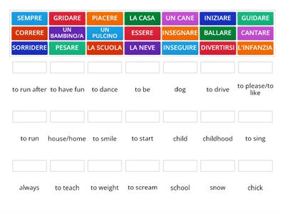 Vocabolario "la mia infanzia"