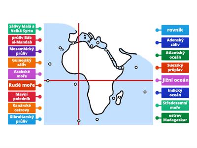 Z-7 AFRIKA (poloha, horizontální členitost – mapa)