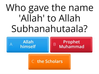 Grade 5-Belief in Allah 
