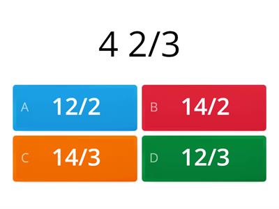 Fractions - changing mixed numbers to improper fractions
