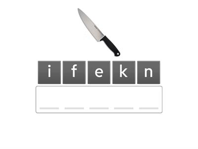  Kitchen utensils anagram