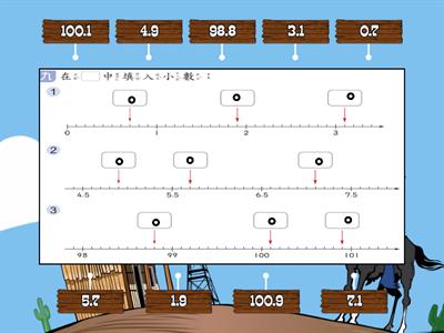 三下數學習作P91數線1