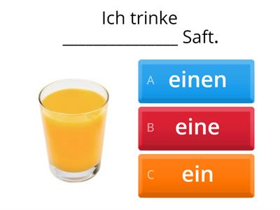 A1 Akkusativ ein/eine/einen/ ---