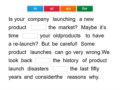 Launching a product