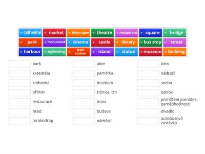 Bloggers 2 Unit 4A - City vocabulary (match up)