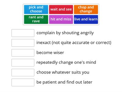 Idioms - pairs of verbs