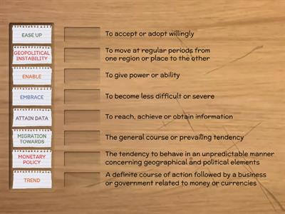 Match the word or phrase with the correct definition