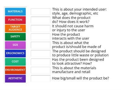 Match Up - Design Factors