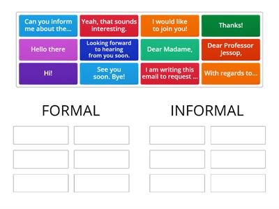 FORMAL VS INFORMAL LANGUAGE