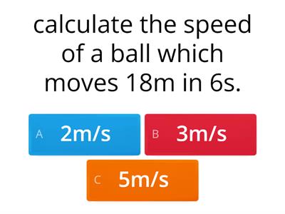 Speed and acceleration calculations