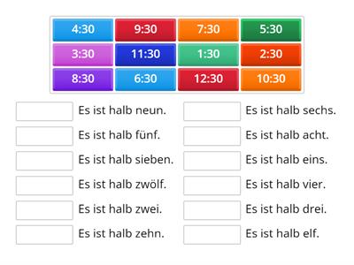 die Uhrzeit (halb) - G5