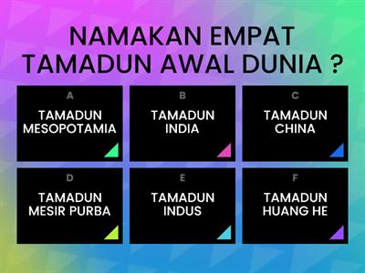 SEJARAH TINGKATAN 1 : BAB 5 TAMADUN AWAL DUNIA