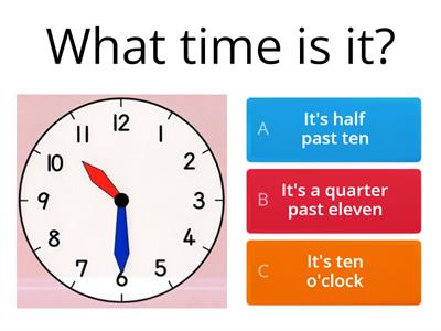  Tell the time (half, quarter past/to)