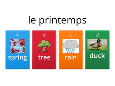 Core French Grade 3&4 Spring Vocabulary