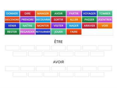 Passé composé - Être ou Avoir (Infinitive zuordnen)