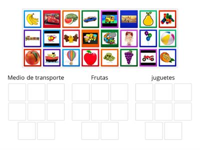 Categoría Semántica : fruta-juguetes-medio de transporte 