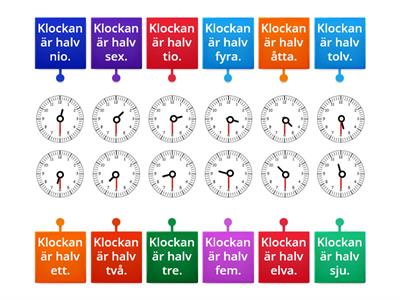 Klockan - halvtimmar