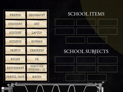 school subjects vs school objects