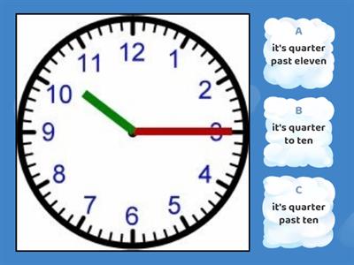  Telling the time - quiz