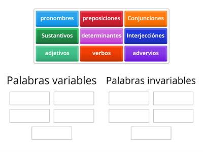 Palabras Variables E Invariables - Recursos Didácticos