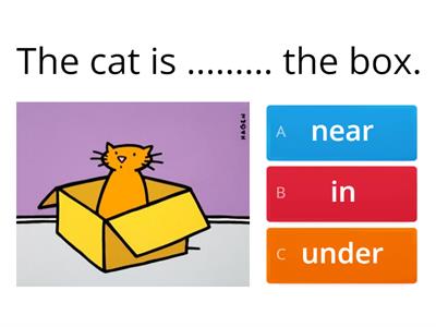 3kl Prepositions: in, on, under, near, between, behind, in front of.