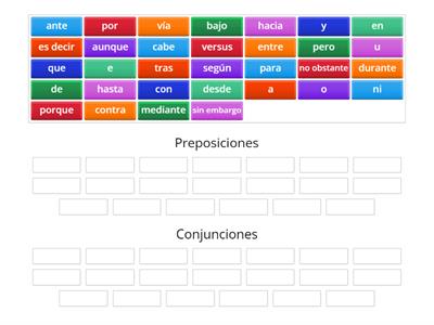 Preposiciones y conjunciones  