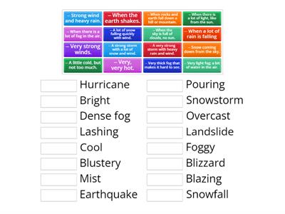 Weather vocabulary