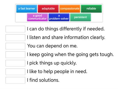 Strengths match up 1