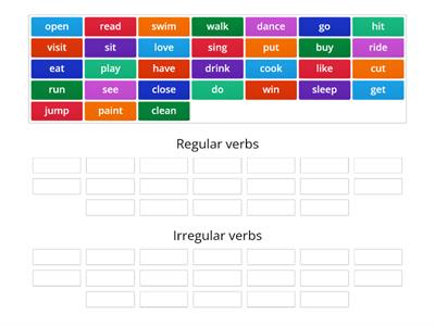 regular/irregular verbs