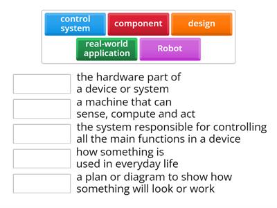 Robot and system Vocabulary