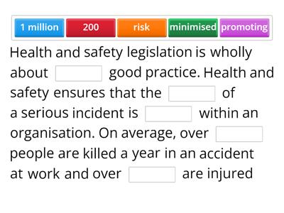 MBroT Unit 12 Health and Safety Revision 1 Legislation