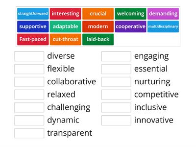 Describing departments / areas