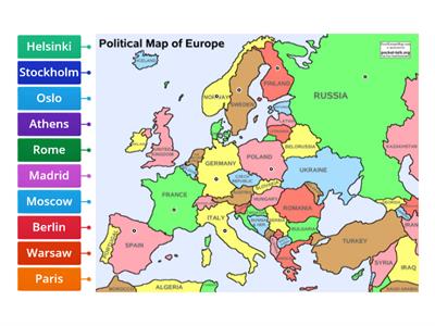 Capitals of Europe - Labelled diagram 3º C