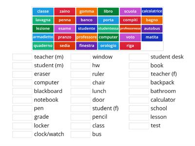  La Scuola - school - vocabolario